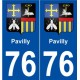 76 Pavilly blason autocollant plaque stickers ville