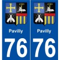 76 Pavilly blason autocollant plaque stickers ville