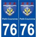 76 Petit-Couronne blason autocollant plaque stickers ville