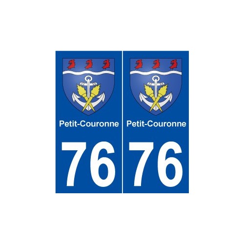 76 Petit-Couronne blason autocollant plaque stickers ville