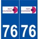 76 Petit-Couronne logo autocollant plaque stickers ville