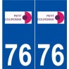 76 Petit-Couronne logo autocollant plaque stickers ville