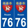 76 Rouen blason autocollant plaque stickers ville