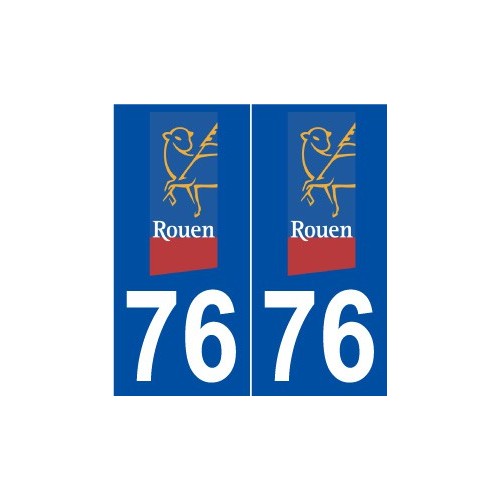 76 Rouen logo autocollant plaque stickers ville