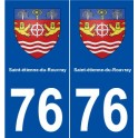 76 Saint-étienne-du-Rouvray blason autocollant plaque stickers ville