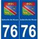 76 Sotteville-lès-Rouen blason autocollant plaque stickers ville