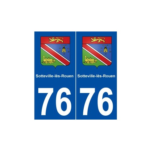 76 Sotteville-lès-Rouen blason autocollant plaque stickers ville