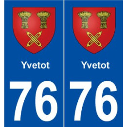 76 Yvetot blason autocollant plaque stickers ville