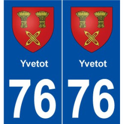 76 Yvetot blason autocollant plaque stickers ville