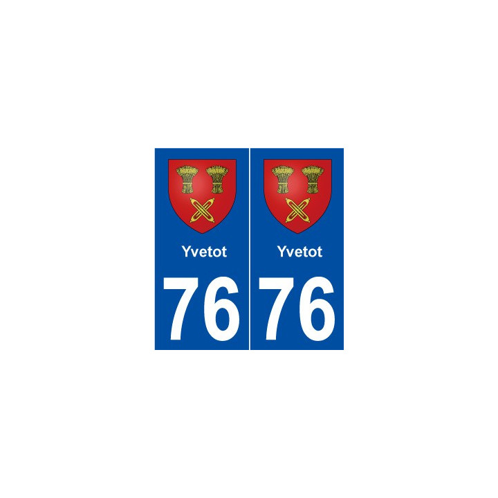 76 Yvetot blason autocollant plaque stickers ville
