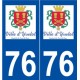 76 Yvetot logo autocollant plaque stickers ville