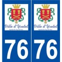 76 Yvetot logo autocollant plaque stickers ville