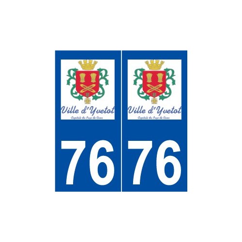 76 Yvetot logo autocollant plaque stickers ville