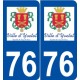 76 Yvetot logo autocollant plaque stickers ville