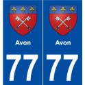 77 Avon blason autocollant plaque stickers ville