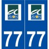 77 Avon logo autocollant plaque stickers ville