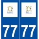 77 Bailly-Romainvilliers logo autocollant plaque stickers ville