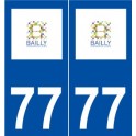 77 Bailly-Romainvilliers logo autocollant plaque stickers ville