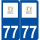 77 Bailly-Romainvilliers logo autocollant plaque stickers ville