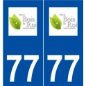 77 Bois-le-Roi logo autocollant plaque stickers ville