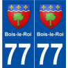 77 Bois-le-Roi blason autocollant plaque stickers ville