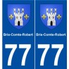 77 Brie-Comte-Robert blason autocollant plaque stickers ville