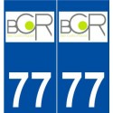 77 Brie-Comte-Robert logo autocollant plaque stickers ville