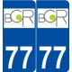77 Brie-Comte-Robert logo autocollant plaque stickers ville