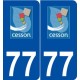 77 Cesson logo autocollant plaque stickers ville