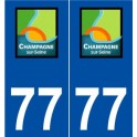 77 Champagne-sur-Seine logo autocollant plaque stickers ville