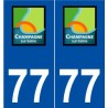 77 Champagne-sur-Seine logo autocollant plaque stickers ville