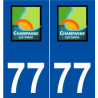 77 Champagne-sur-Seine logo autocollant plaque stickers ville