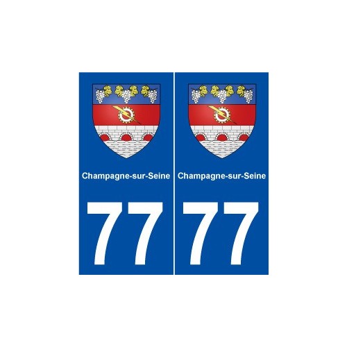 77 Champagne-sur-Seine blason autocollant plaque stickers ville