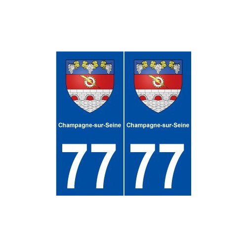 77 Champagne-sur-Seine blason autocollant plaque stickers ville