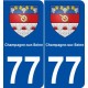 77 Champagne-sur-Seine blason autocollant plaque stickers ville