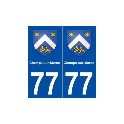 77 Champs-sur-Marne blason autocollant plaque stickers ville