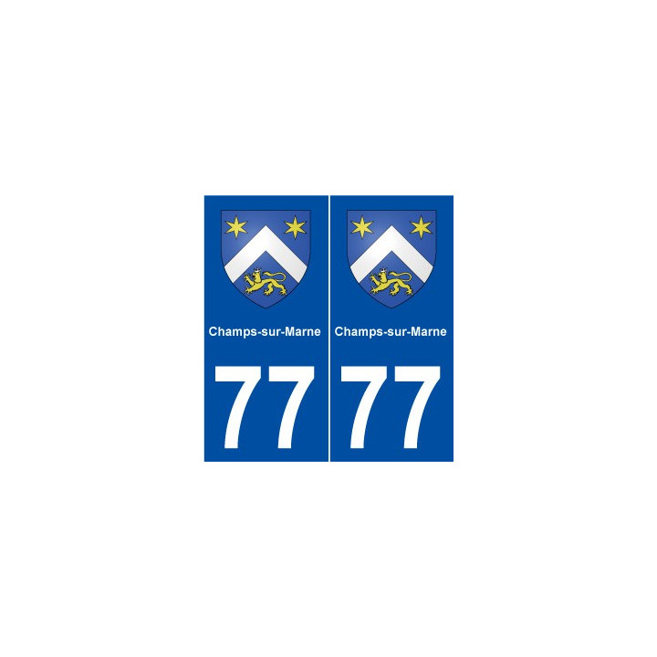 77 Champs-sur-Marne blason autocollant plaque stickers ville