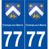 77 Champs-sur-Marne blason autocollant plaque stickers ville