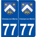 77 Champs-sur-Marne blason autocollant plaque stickers ville