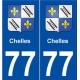 77 Chelles blason autocollant plaque stickers ville