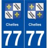 77 Chelles blason autocollant plaque stickers ville