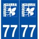 77 Chelles logo autocollant plaque stickers ville