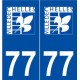 77 Chelles logo autocollant plaque stickers ville