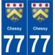 77 Chessy blason autocollant plaque stickers ville