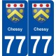 77 Chessy blason autocollant plaque stickers ville