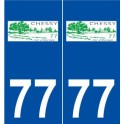 77 Chessy logo autocollant plaque stickers ville