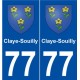 77 Claye-Souilly blason autocollant plaque stickers ville