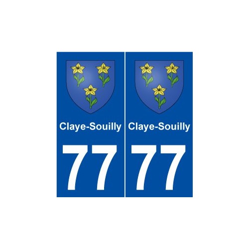 77 Claye-Souilly blason autocollant plaque stickers ville