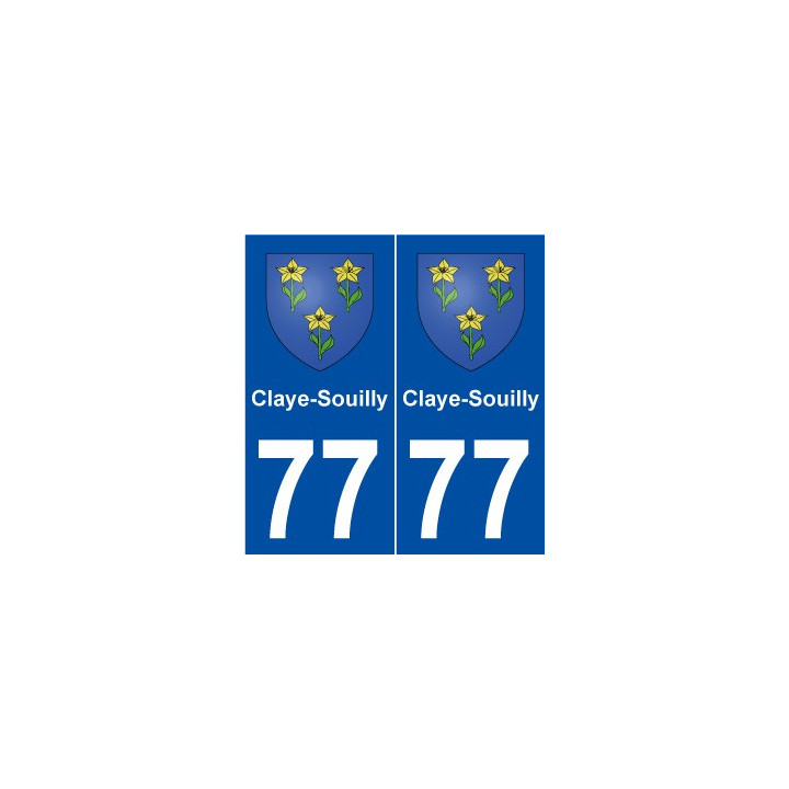 77 Claye-Souilly blason autocollant plaque stickers ville
