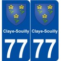 77 Claye-Souilly blason autocollant plaque stickers ville